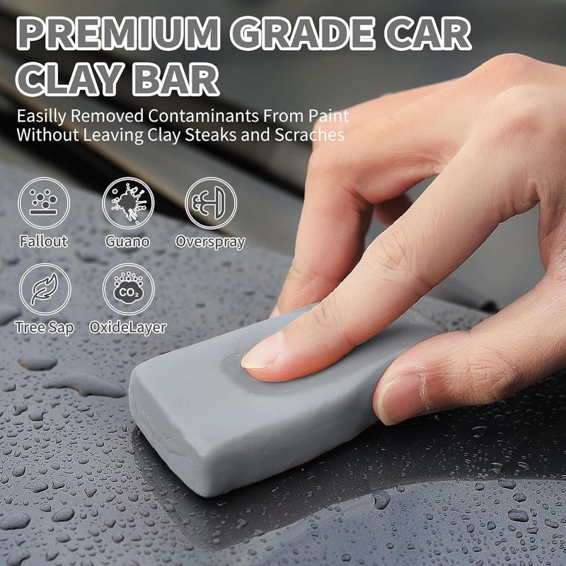 Wontolf 10 Pack Clay Bars Auto Detailing Premium Grade Magic Clay Bar Kit Car Detailing Kit with Washing and Adsorption Capacity for Car Detailing Car Wash Clean 10x50g Gray - Image 2